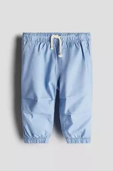 Спортивные штаны из хлопкового поплина H&M, голубой