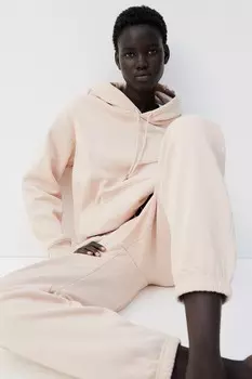 Спортивные штаны из смеси хлопка H&M, розовый