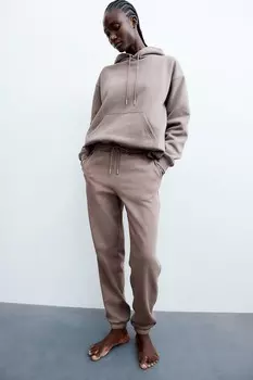 Спортивные штаны из смеси хлопка H&M, бежевый