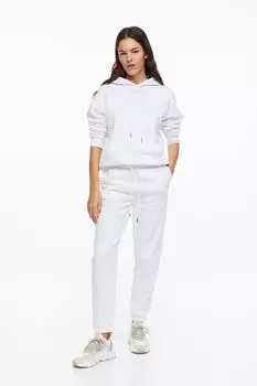 Спортивные штаны из смесового хлопка H&amp;M, белый
