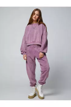 Спортивные штаны Jogger с батиковым узором, эластичной резинкой на талии и детальным карманом Koton, розовый