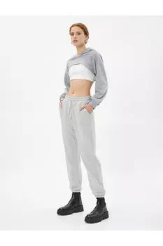 Спортивные штаны Jogger с завязкой на талии, хлопок Koton, серый