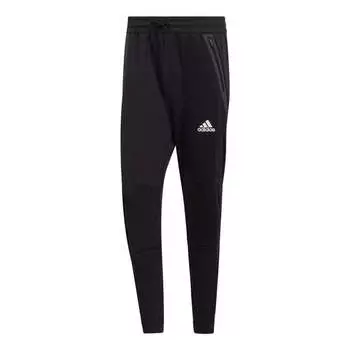 Спортивные штаны Men's adidas Casual Splicing Solid Color Drawstring Logo Sports Pants/Trousers/Joggers Black, мультиколор