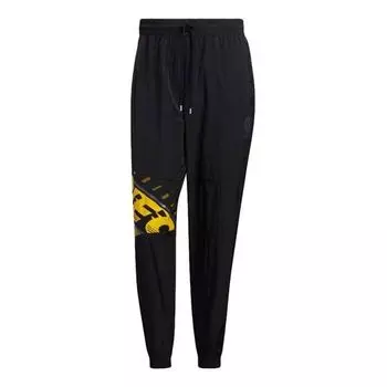 Спортивные штаны Men's adidas neo Basketball Series Alphabet Printing Lacing Bundle Feet Sports Pants/Trousers/Joggers Black, черный
