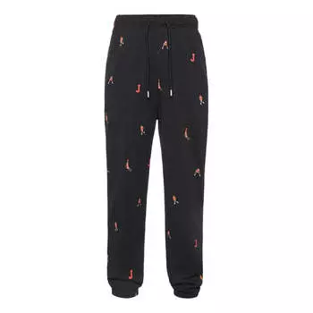 Спортивные штаны Men's Air Jordan Essentials Funny Pattern Full Print Knit Bundle Feet Sports Pants/Trousers/Joggers Black, черный