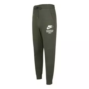 Спортивные штаны Men's Nike SS22 Logo Alphabet Printing Knit Bundle Feet Sports Pants/Trousers/Joggers Autumn Green, мультиколор