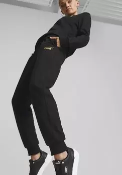 Спортивные штаны METALLIC Puma, цвет puma black-gold foil