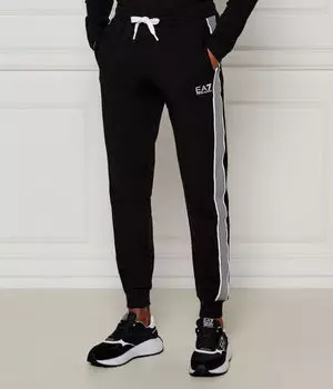 Спортивные штаны мужские Ea7 с лампасами, черный