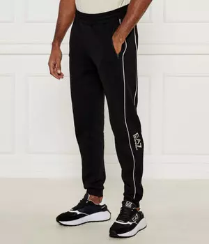 Спортивные штаны мужские Ea7 с лампасами, черный
