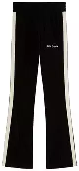Спортивные штаны Palm Angels Velvet Flare Track Pants 'Black/Off White', черный