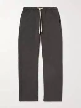 Спортивные штаны прямого кроя из хлопкового джерси LES TIEN, древесный уголь