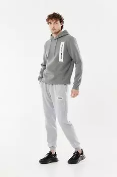 Спортивные штаны с эластичной резинкой на талии и принтом Fullamoda, серый