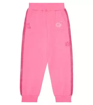 Спортивные штаны с цветочным принтом Monnalisa, розовый