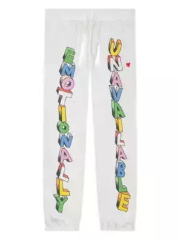 Спортивные штаны с игрой слов Emotionally Unavailable, белый