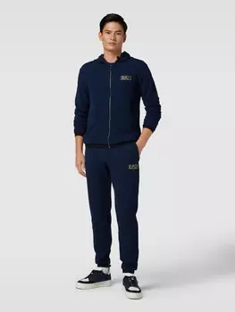 Спортивные штаны с изящным дизайном EA7 Emporio Armani, темно-синий