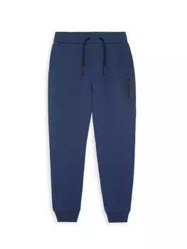 Спортивные штаны с логотипом Little Boy's и Boy's Emporio Armani, синий
