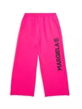 Спортивные штаны с логотипом Little Kid's & Kid's Mm6 Maison Margiela, темно-розовый