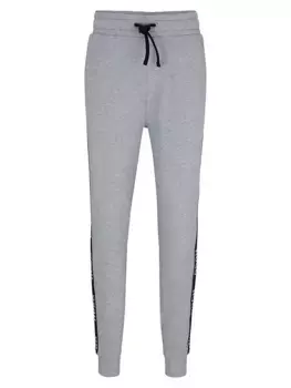 Спортивные штаны с манжетами и лентой с логотипом Hugo, серый