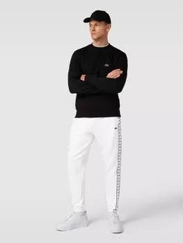 Спортивные штаны с нашивками-лейблами Lacoste, белый