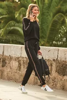 Спортивные штаны с пятнистыми полосками Sosandar, черный