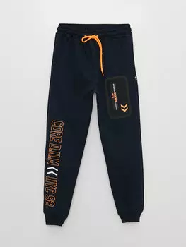 Спортивные штаны с принтом и эластичной резинкой на талии для мальчиков Ml Kids, светло-темно-синий