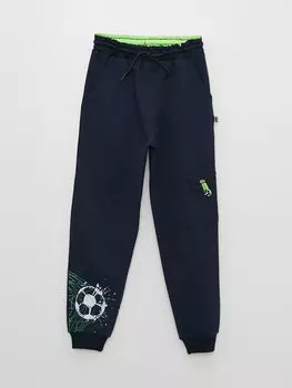 Спортивные штаны с принтом и эластичной резинкой на талии для мальчиков Ml Kids, темно-синий
