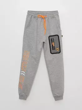 Спортивные штаны с принтом и эластичной резинкой на талии для мальчиков Ml Kids, серый