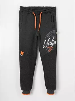 Спортивные штаны с принтом и эластичной резинкой на талии для мальчиков Ml Kids, антрацит