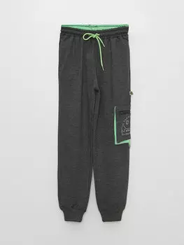 Спортивные штаны с принтом и эластичной резинкой на талии для мальчиков Ml Kids, антрацит