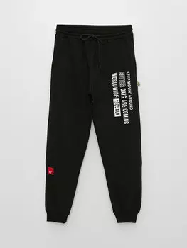 Спортивные штаны с принтом и эластичной резинкой на талии для мальчиков Ml Kids, черный