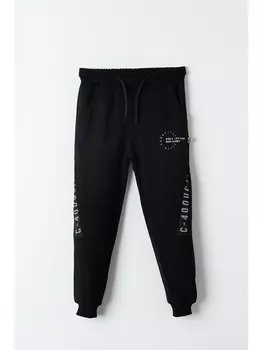 Спортивные штаны с принтом и эластичной резинкой на талии для мальчиков Ml Kids, черный