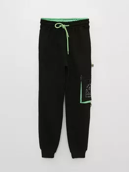 Спортивные штаны с принтом и эластичной резинкой на талии для мальчиков Ml Kids, черный