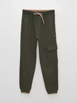 Спортивные штаны с принтом и эластичной резинкой на талии для мальчиков Ml Kids, хаки