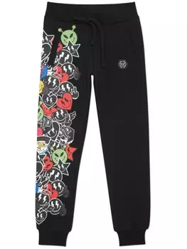 Спортивные штаны с принтом «улыбка» Philipp Plein Junior, черный