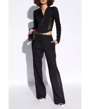 Спортивные штаны с прозрачными вставками Dsquared2, черный