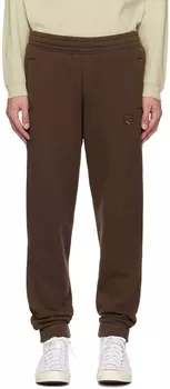 Спортивные штаны с яркой коричневой нашивкой в виде головы лисы Maison Kitsune