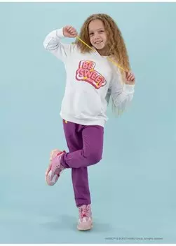 Спортивные штаны с завязками для девочек сиреневого цвета HRBTXT700 Haribo, сиреневый