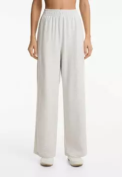 Спортивные штаны SOFT TOUCH RIB DETAIL WIDE-LEG OYSHO, цвет Mottled Light Grey