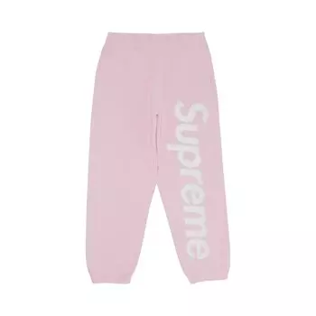 Спортивные штаны Supreme из атласа с аппликацией, Светло-розовый