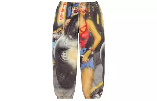 Спортивные штаны унисекс Supreme трикотажные, мультиколор