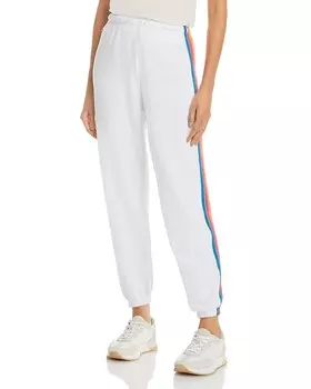 Спортивные штаны в полоску Rainbow-Stripe в цвете White Neon Rainbow Aviator Nation, белый