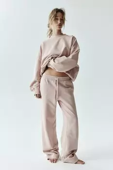 Спортивные штаны в застиранном виде H&M, розовый