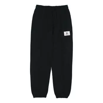 Спортивные штаны (WMNS) Air Jordan Essentials Solid Color Elastic Waistband Knit Sports Pants/Trousers/Joggers Black, черный