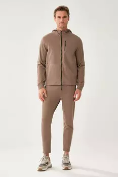Спортивные штаны выше щиколотки с боковыми карманами на молнии Dagi, коричневый