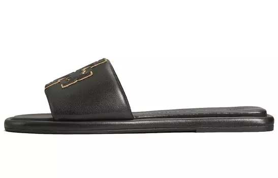 Спортивные слайдеры с двойной Т-образной нашивкой Tory Burch