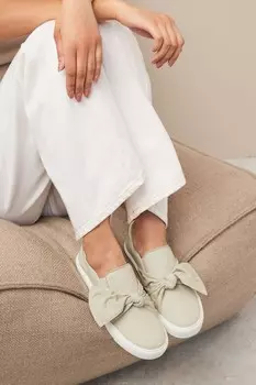 Спортивные слипоны Forever Comfort с бантом Next, бежевый