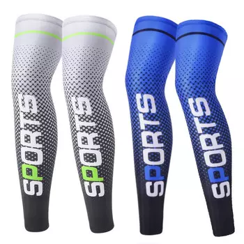 Спортивные солнцезащитные чехлы Kuang-Chi для ног Рукава Велосипедные чулки для льда Мужские и женские накладки на ноги Дышащие наколенники - серые точки Размер XL Одна пара Длина 54 см