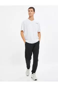 Спортивные спортивные штаны Jogger с кружевной талией и карманами Koton, черный
