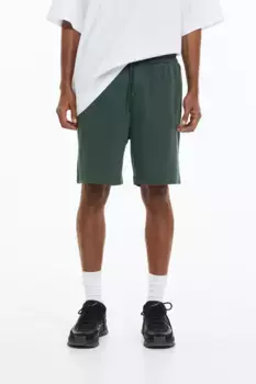 Спортивные трикотажные шорты regular fit H&M, зеленый