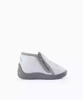 Спортивные туфли для мальчика серого цвета на молнии и принте Tom & Jerry Zippy, светло-серый